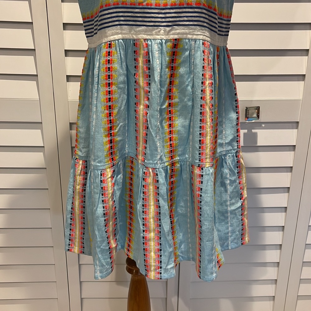 Lemlem NWOT Boho lined MIDI Dress with embroidered details - Picture 4 of 12